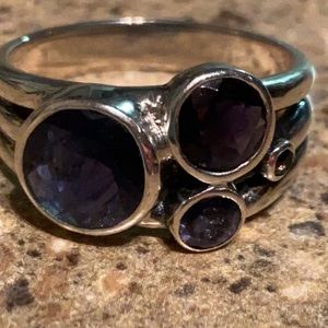 💍 Indigo Ring ✔️real iolite gemstones 💙💜 (sz.9)